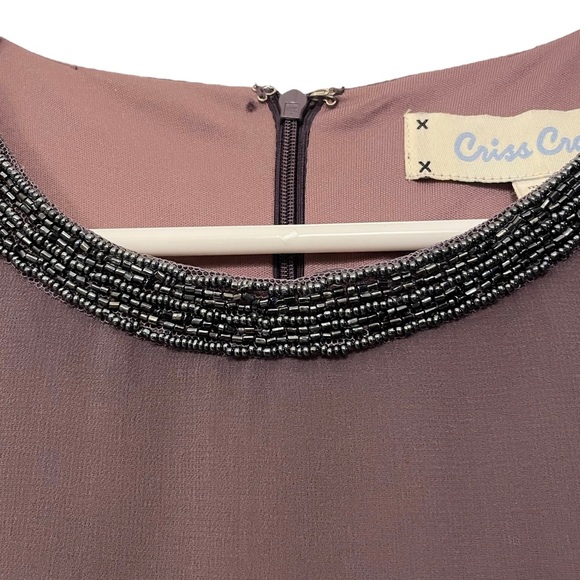 Criss Cross: Mauve / Lavender A-Line Dress - Picture 3 of 10